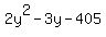 2y%5E2-3y-405