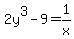 2y%5E3-9=+1%2Fx