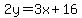 2y+=+3x%2B16