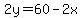2y+=+60+-+2x