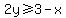 2y+%3E=+3+-+x