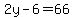 2y+-+6+=+66