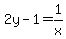 2y-1=1%2Fx