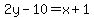 2y-10=x%2B1