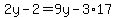 2y-2=9y-3%2A17