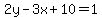 2y-3x%2B10+=+1