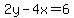 2y-4x=6
