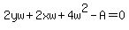 2yw%2B2xw%2B4w%5E2-A=0