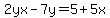2yx-7y=5%2B5x
