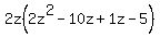 2z%282z%5E2-10z%2B1z-5%29