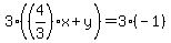 3%28%284%2F3%29x%2By%29=3%28-1%29