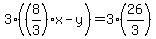 3%28%288%2F3%29x-y%29=3%2826%2F3%29