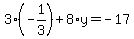 3%28-1%2F3%29%2B8%2Ay=-17