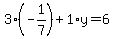 3%28-1%2F7%29%2B1%2Ay=6