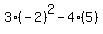 3%28-2%29%5E2+-+4%285%29