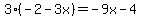 3%28-2+-+3x%29=+-9x+-4