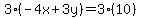\"3%28-4x%2B3y%29=3%2810%29\"