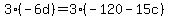 3%28-6d%29+=+3%28-120+-+15c%29+