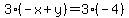 3%28-x%2By%29=3%28-4%29