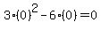3%280%29%5E2-6%280%29=0