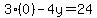 3%280%29+-+4y+=+24