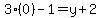 3%280%29-1=y%2B2