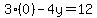 3%280%29-4y=12