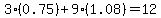 3%280.75%29%2B9%281.08%29=12