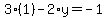 3%281%29-2%2Ay=-1