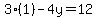 3%281%29-4y=12
