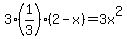3%281%2F3%29%282-x%29=3x%5E2