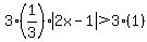 3%281%2F3%29%2Aabs%282x-1%29%3E3%281%29