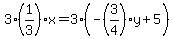 3%281%2F3%29x=3%28-%283%2F4%29y%2B5%29