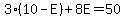 3%2810-E%29%2B8E=50