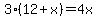 3%2812%2Bx%29=4x