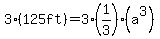 3%28125ft+%29=+3%281%2F3%29%28a%5E3%29