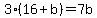 3%2816%2Bb%29=7b