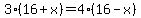 3%2816%2Bx%29=4%2816-x%29