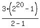 3%282%5E20-1%29%2F%282-1%29
