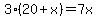 3%2820%2Bx%29=7x