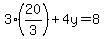 3%2820%2F3%29%2B4y=8