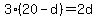 3%2820-d%29=2d