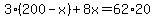 3%28200-x%29%2B8x=62%2A20