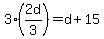 3%282d%2F3%29=d%2B15