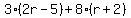 3%282r+-+5%29+%2B+8%28r+%2B+2%29+