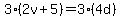 3%282v%2B5%29=3%2A%284d%29