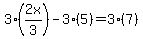 3%282x%2F3%29+-+3%285%29+=+3%287%29