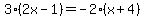 3%282x-1%29+=+-2%28x%2B4%29