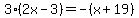 3%282x-3%29=-%28x%2B19%29