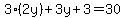 3%282y%29%2B3y%2B3=30